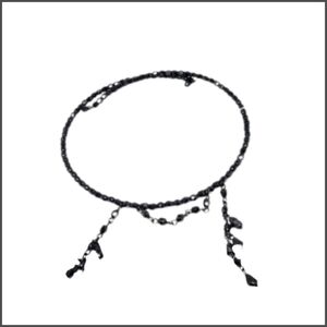 👣4/$20. Black Beaded Adjustable Choker with Dangling Beads Accents NWOT